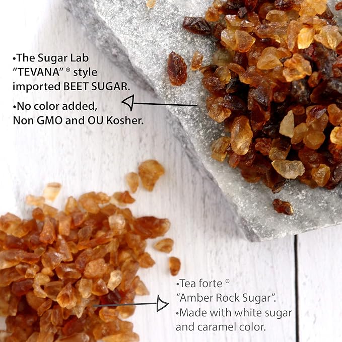 The Sugar Lab Belgian Brown Rock Sugar – 5 Pounds - All Natural Non GMO REAL Beet Sugar Rock Candy - Teavana Style Coffee Tea Sugar - Perfect Sugar Cube Replacement - Natural Amber Rock Sugar