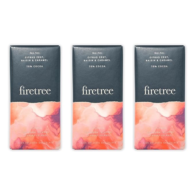 Firetree Solomon Makira Island 75% | Vegan Soy Free Nut Free | 2.3oz Bars 3-Pack