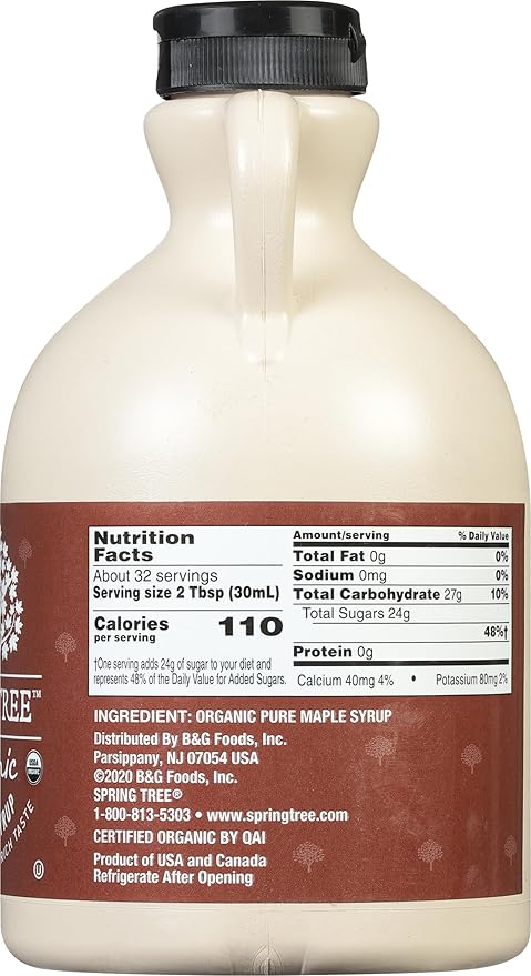 Spring Tree 100% Pure Organic Maple Syrup 32 Ounce