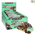 FITCRUNCH Full Size Protein Bars 6-Layer Baked Bar 7g of Sugar Gluten Free &amp Soft Cake Core (12 Bars Mint Chocolate Chip)