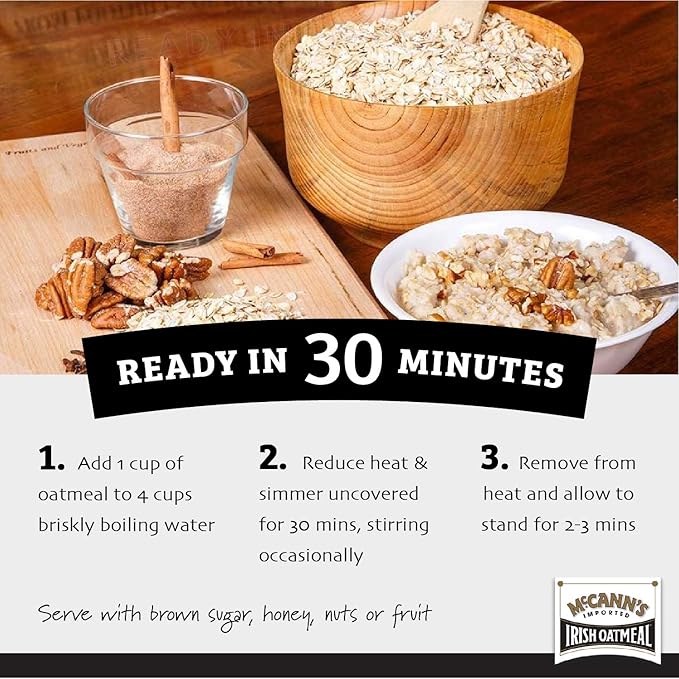 McCann's Irish Oatmeal Traditional Steel Cut 28 Ounce (Pack of 4)