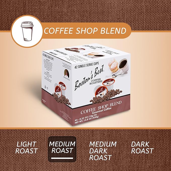 Boston’s Best - Coffee Shop Blend Hearty Medium Roast Delicious Gourmet Coffee Compatible with Keurig CoffeeMaker 1 Count (42 Single Serve Medium Roast Cups)