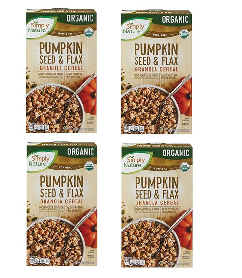 4-PACK Organic Pumpkin Seed &amp Flax Granola Cereal 11.5 oz
