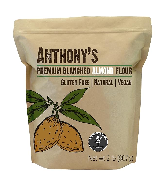 Anthony's Blanched Almond Flour 2 lb Finely Ground Gluten Free Non GMO Vegan Keto Friendly