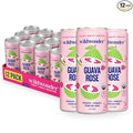 wildwonder Sparkling Probiotic Drink 12pk for Gut Health &amp Immune Support Guava Rose 5 G Prebiotic Fiber Live Probiotics Organic Vegan Low Sugar 12 Pack 12 Oz Can As Seen on Shark Tank