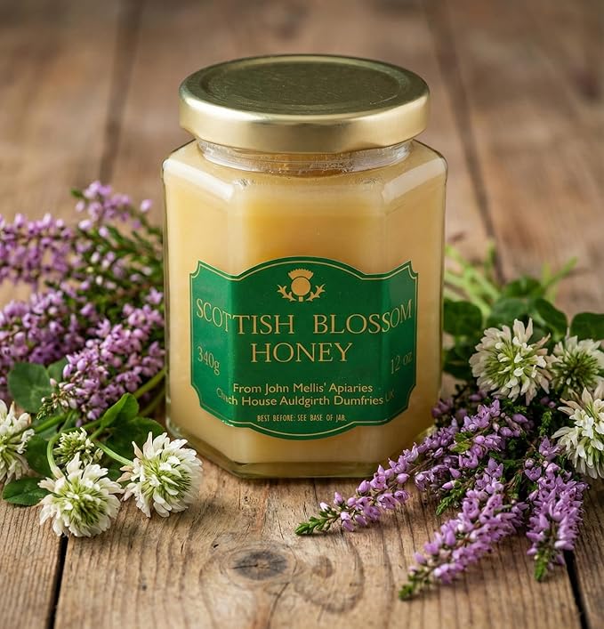 John Mellis Apiaries Scottish Honey Scottish Blossom Honey 12 Ounce Jar