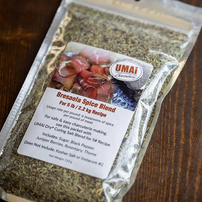UMAi Dry Large Charcuterie Kit Easy Bundle Pack of 3 8x18 in Dry Aging Bags for 5 lbs of Meat Bresaola Spice Blend &amp Premixed Curing Salt Create Gourmet Charcuterie Boards in Refrigerator Over