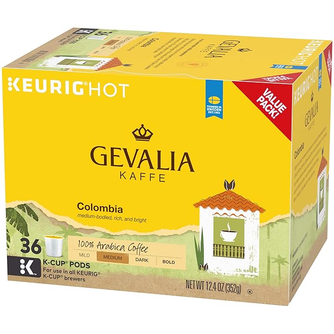 Gevalia Kaffe Colombian Blend Medium Roast K-Cup Coffee Pods (36 Pods)