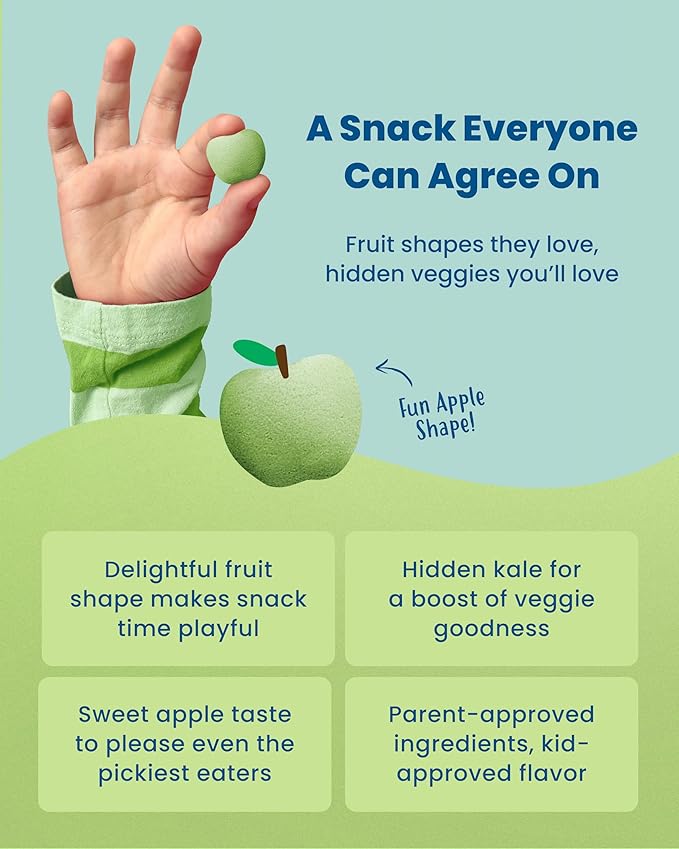 Amara Organic Fruit Bites Apple Kale - No Artificial Colors/Dyes Added Sugar Dairy-Free Fruit Snacks Made with Organic Whole Foods Healthy Fruit Snacks for Kids - 6 Pack