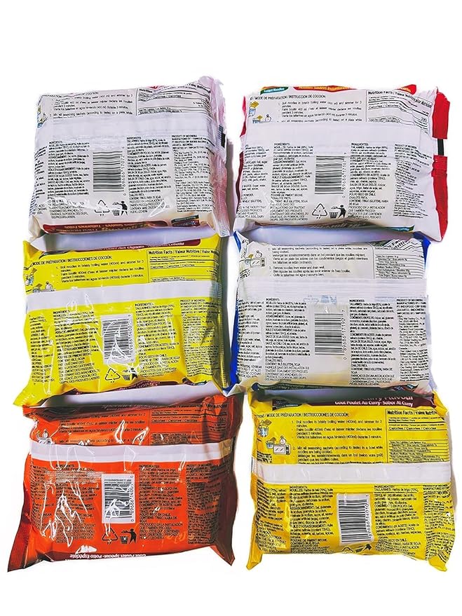 Indomie Variety Pack - 6 Flavors in 1 Case (30 Bags)