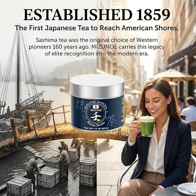 MIZUNOE Matcha Ceremonial Grade Matcha Powder – Authentic Japanese First Harvest Premium Matcha Powder Tea 100% Pure Unsweetened Green Tea for Ceremonial Barista Teahouse Latte Baking &amp Desser