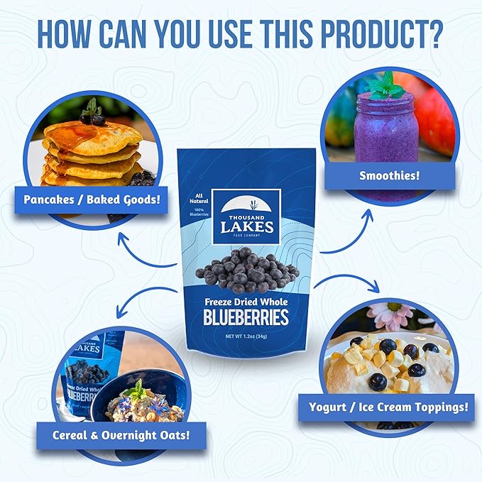 Thousand Lakes Freeze Dried Cherries Blueberries and Raspberries | 100% Fruit No Additives No Added Sugar
