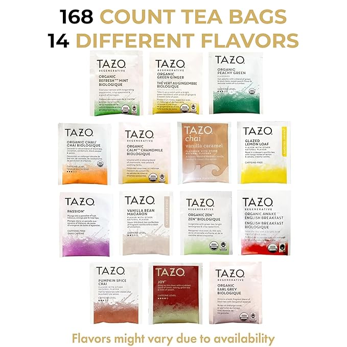 168 Tea Bags Sampler Assortment Variety Pack Gift Box (42 Count- Pack of 4) 14 Different Flavors for Him Women Men Tea Lovers Couples Family Friends Coworker