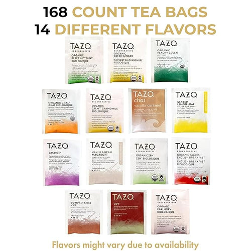 168 Tea Bags Sampler Assortment Variety Pack Gift Box (42 Count- Pack of 4) 14 Different Flavors for Him Women Men Tea Lovers Couples Family Friends Coworker