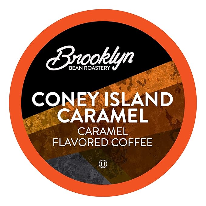 Brooklyn Beans Coney Island Caramel Gourmet Coffee Pods Compatible with 2.0 Keurig Coffee Pods Brewer 72 Count