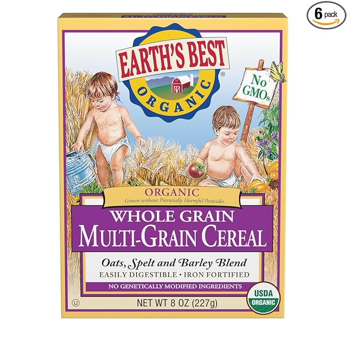 Earth's Best Organic Whole Grain Multi-Grain Cereal 8 Oz (Pack of 6)