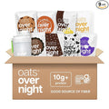 Oats Overnight Dessert Variety Pack - High Protein High Fiber Breakfast Protein Shake - Gluten Free Non GMO Protein Oatmeal - Salted Toffee Chocolate Satin Pie &amp More (8 Pack + Shaker Bottle)