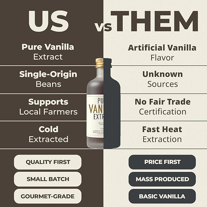 BRBON 8oz Pure Vanilla Extract | Made from Premium Madagascar Bourbon Vanilla Beans | Pure Extract Perfect for Baking Cooking &amp Desserts | Non-GMO Gluten-Free Vegan &amp Kosher | 8oz. Bottle