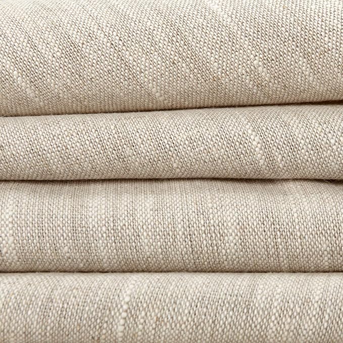 Noveltex Fabrics European 100% Washed Slub Linen Fabric Oatmeal