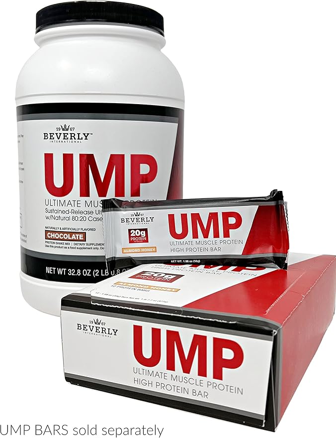 Beverly International UMP Protein Powder Chocolate. Unique Whey-Casein Ratio Builds Lean Muscle. Easy to Digest. No Bloat. (32.8 oz) 2lb .8 oz