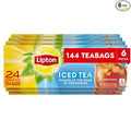 Lipton Unsweetened Iced Tea Bags Family Size Zero Calories 144 Total Tea Bags (24ct - Pack of 6)
