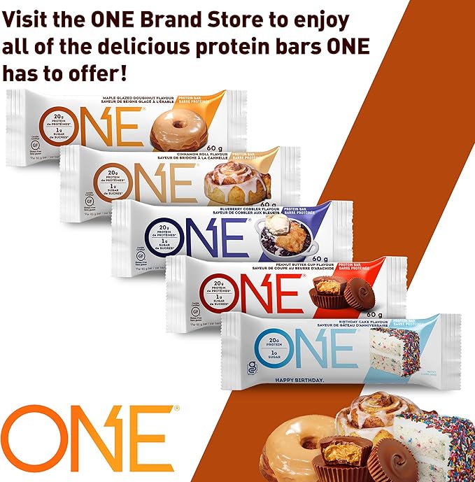 ONE Protein Bars Chocolate Chip Cookie Dough Gluten Free Protein Bars with 20g Protein &amp Protein Bars Birthday Cake Gluten Free Protein Bars with 20g Protein and only 1g Sugar