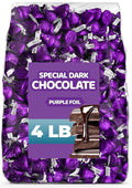 Special Dark Chocolate - 4 LB (Approx. 400 pcs) - Bulk Individually Wrapped Purple Foil Candy