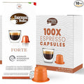 FORTE Espresso Pods for Nespresso Original Line - 12/12 Intensity Italian Roast - 100% Food-Grade BPA-Free Capsules for Home &amp Office Machines - Bold Ristretto Blend with Thick Crema