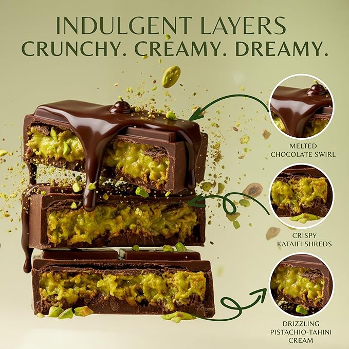 Dubai Chocolate Bar Kit Master Make at Home Set with Pistachio Cream Tahini Mix Dried Kataifi Milk Choco Melting Wafers Jumbo Bar Mold &amp Step-by-Step Guide – Unique Premium Gift for Dessert Lo