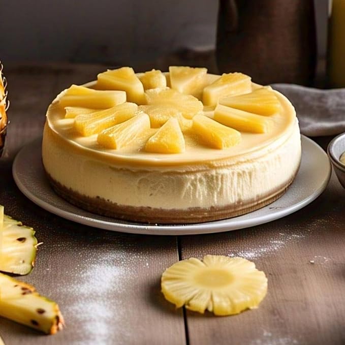 ANDY ANAND CHOCOLATIER Luxurious Fresh Pineapple Cheesecake 9 - Gourmet New York-Style Rich California Cream Cheese Handcrafted No Preservatives Cheesecake Perfect for Celebrations 2 lbs
