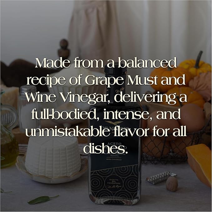 De Nigris Balsamic Vinegar Of Modena Excellence Line Founder's Edition Recipe (70% Grape Must) 85 Oz (250ml) | Balsamic Vinegar From Modena Italy Thick and Intense | Aged