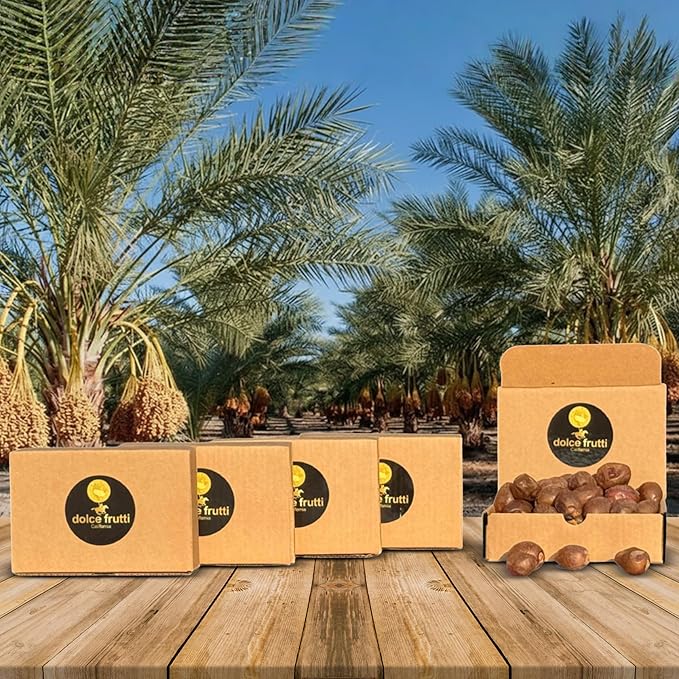 Dolce Frutti's Soft Ripe Barhi Dates– 4 Lbs –Fresh Dates Gift Box &amp Regular Packaging Perfect for Holidays Birthdays Anniversaries Get-Well and Sympathy Gifts