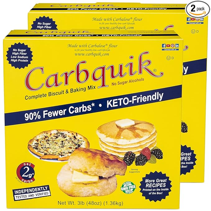 Carbquik Biscuit &amp Baking Mix (3 lb) Mix for Keto Pancakes Biscuits Pizza Crust Bread and More - Keto Food - No Sugar - Low Carb - Nut Free - Quick and Easy Keto Friendly Substitute for Tradit