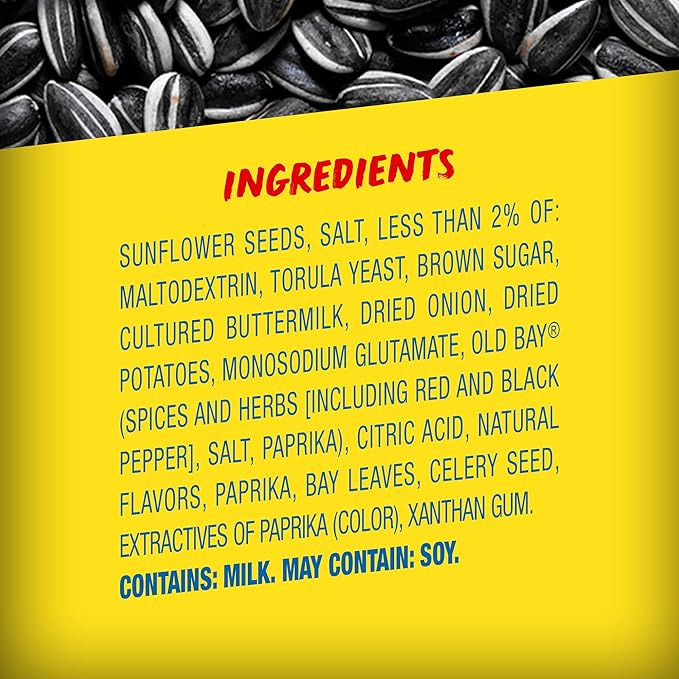 BIGS Sunflower Seeds Old Bay Seasoned Flavor Easter Basket Stuffer for Sports Fans 5.35 oz. (Pack of 12)