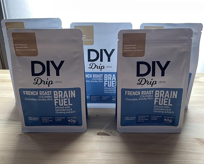DIY Drip Coffee Brain Fuel French Roast Colombia Single Serve - 5 PACKS x 4 200gram $1.50 per serving. BUY 2 QTY OR MORE GET $5 REBATE. NO ACTION REQUIRED