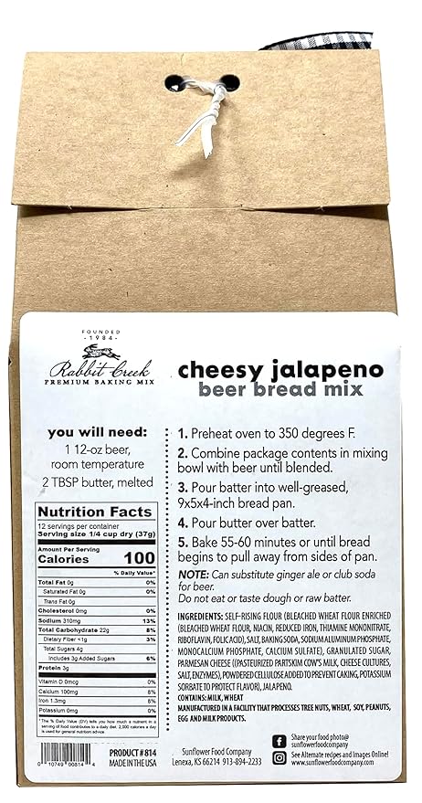 Rabbit Creek Beer Bread Mix Variety Pack of 3 – Cheesy Jalapeno Cheddar Bacon &amp Cheesy Garlic Beer Bread Mix