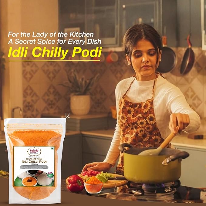 Delight Foods Mylapore Iyer's Idli Chilly Podi 350g - Ready Masalas | Mixed Spices | Tamil Nadu Special | NO PRESERVATIVES