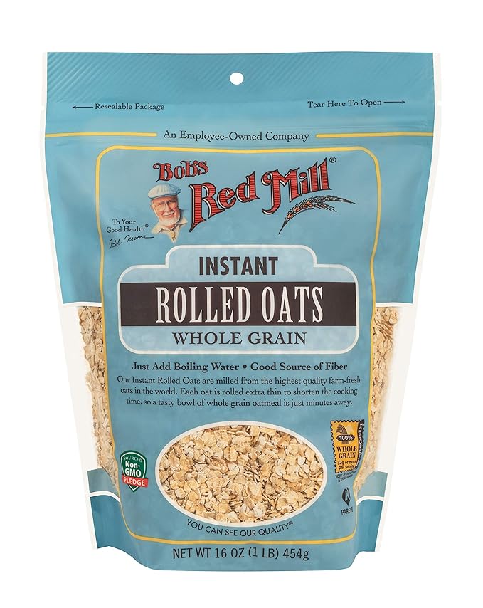 Bob's Red Mill Instant Rolled Oats 16oz (Pack of 4) - Non GMO Whole Grain Vegan Kosher