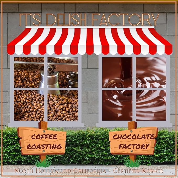Dark Chocolate Covered Espresso Beans - by It's Delish 2 Lbs Bulk | Coffee Lovers Snack | Gourmet Chocolates Candy Snacks | Made in USA Vegan Kosher