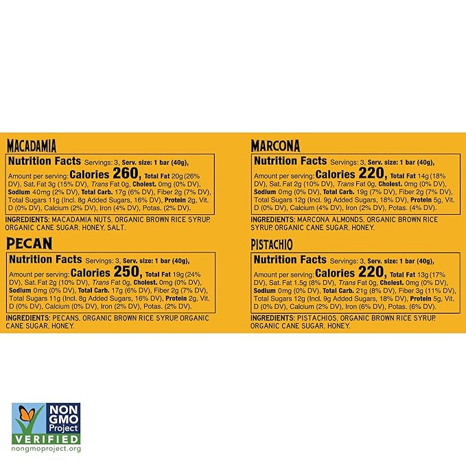 South 40 Snacks Crunchy Nut Bars Mix of 4 Premium Variety Pack Touch of Honey Natural Protein (40g Bar Pack of 12)