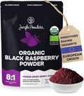 Jungle Powders Organic Black Raspberry Powder 5 Ounce Bag USDA Organic Freeze Dried Raspberries Fruit Whole Berry for Baking Additive Filler Free Superfood Extract Rasberries Smoothies Dehydrated