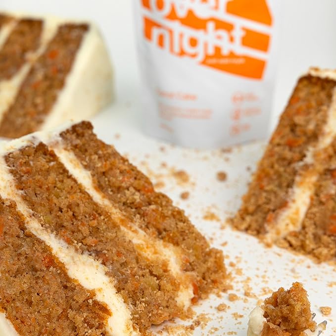 Oats Overnight Carrot Cake - Overnight Oats with 20g Whey Protein High Fiber Breakfast Protein Shake - Gluten Free Oatmeal Non GMO High Protein Oatmeal (2.5 oz per Meal) (16 Pack)