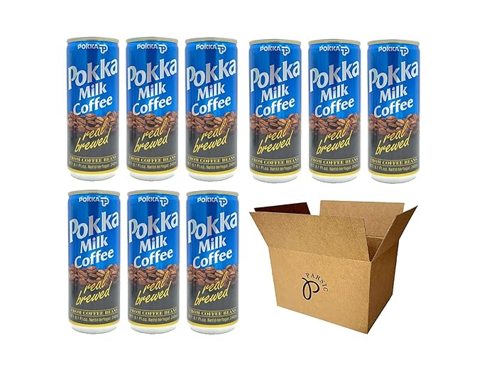 POKKA Coffee 9-Pack Set - Milk Coffee Vanilla Coffee Cappuccino 8.1 Fl Oz (240ml) Each (Milk Coffee)