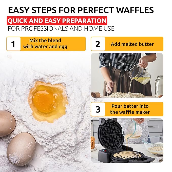 Trendy Waffle &amp Pancake Mix | Bubble Belgian Cone | Natural Ingredients | Easy Preparation | 6 Lbs | Reach Vanilla Flavor (4)
