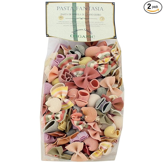 Italian Pasta Fantasia Colored Leftovers (Monnezza Verdure) Pasta 17.6 Ounces Pack of 2
