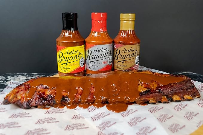 Arthur Bryants BBQ Sauce (Rich &amp Spicy) — BBQ Sauce Natural Spicy Flavor — Zesty &amp Bold Barbecue Flavor — Best BBQ Sauce for BBQ Lovers (18 Oz Pack of 3)