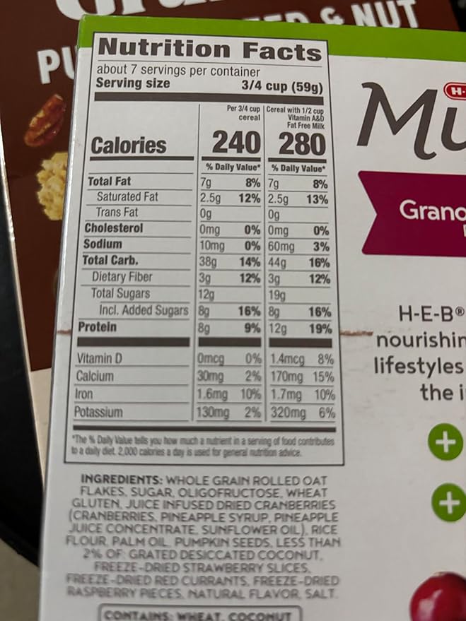 H‑E‑B MultiFIT Granola with Cranberry Red Fruit Blend 14 oz(Pack of 3) with free first aid kit