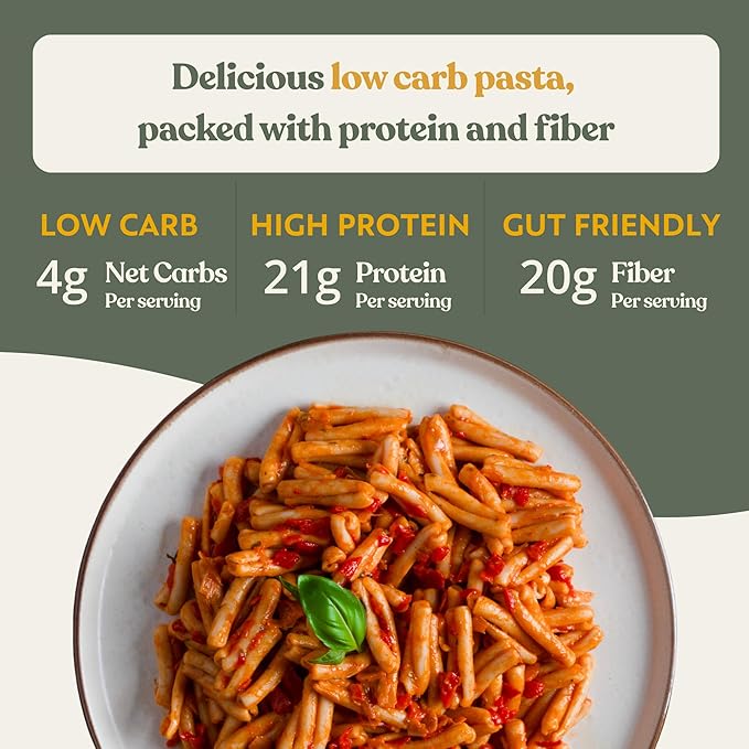 Chef’s Kiss Low Carb Noodles | 4g Net Carbs 21g Protein | Keto Friendly Low Glycemic Pasta Made from Lupins | Gluten Free High Protein | No Gums | Keto Pasta Alternative | Non GMO | 4-pack (8oz)