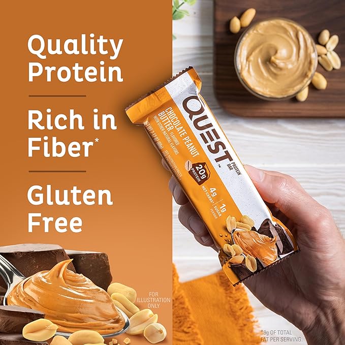 Quest Chocolate Peanut Butter &amp Cookies &amp Cream Protein Bars Bundle High Protein Gluten Free 12 &amp 14 Count