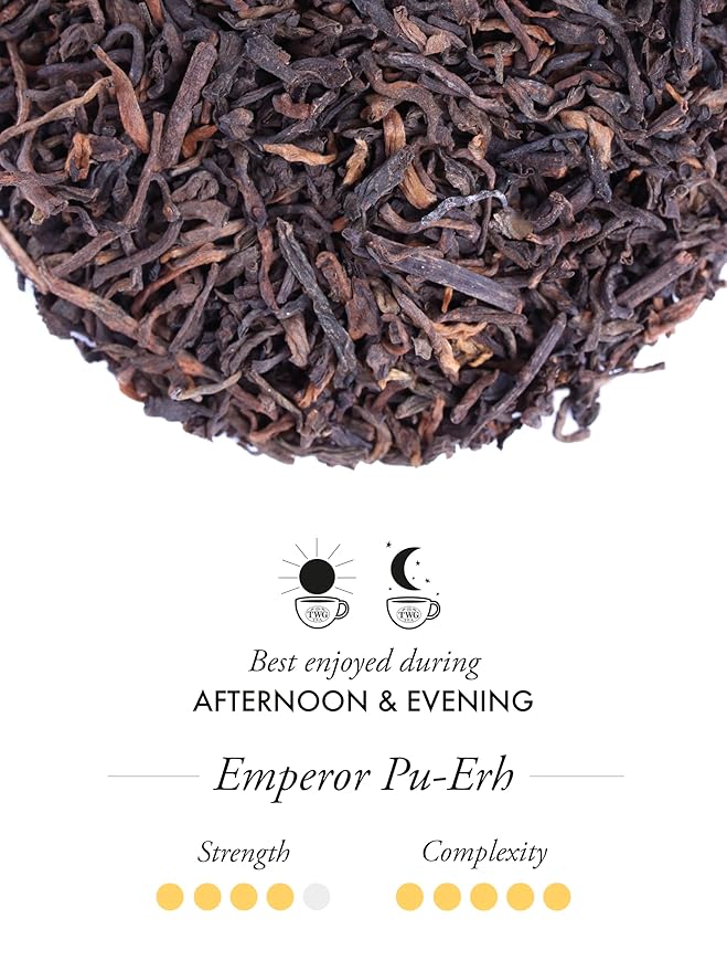 TWG Tea | Emperor Pu-Erh Tea | Black Tea | Strong &amp Earthy | Haute Couture Tin 100g | Gift Set